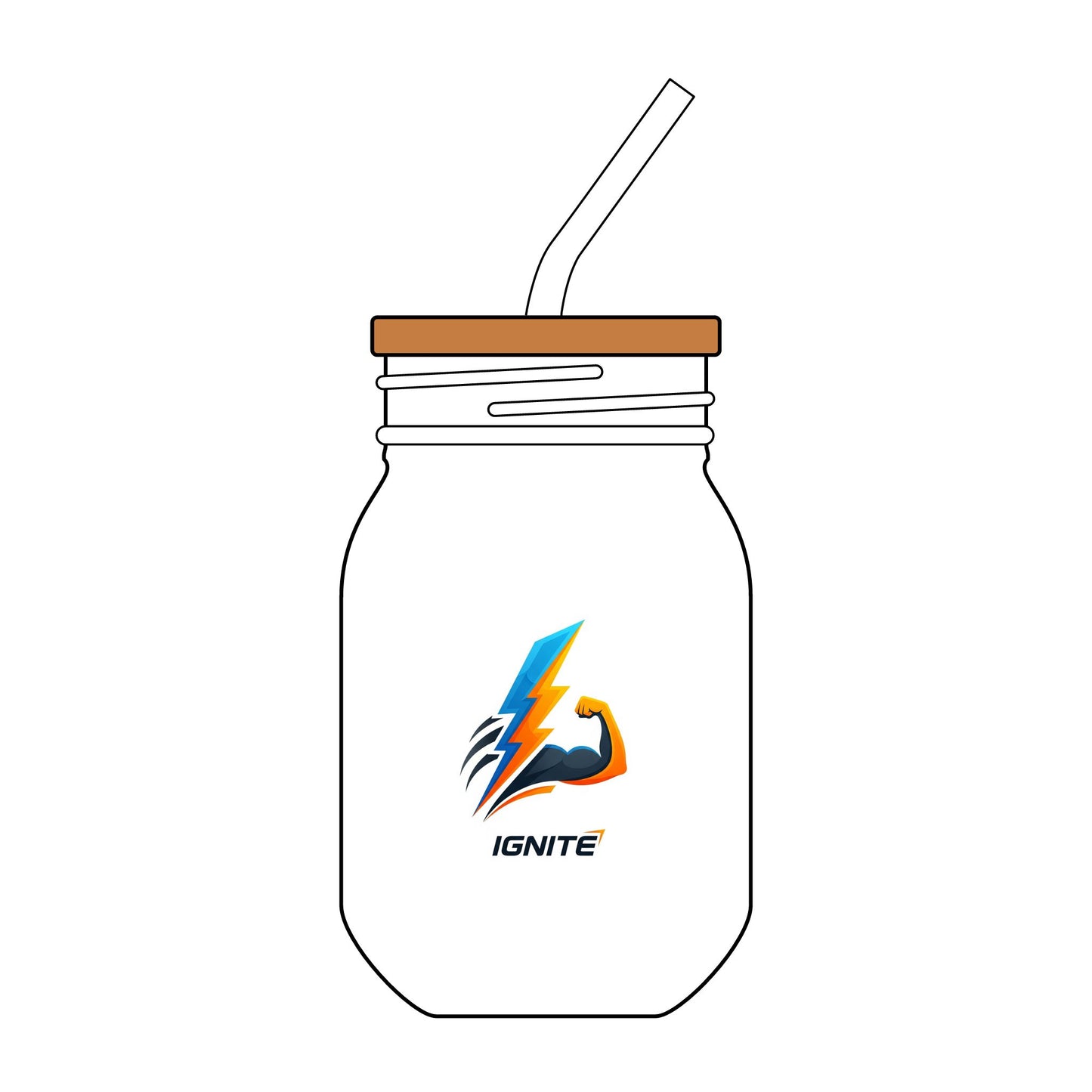 Sipper Glass with Straw, 16oz (Engraving)